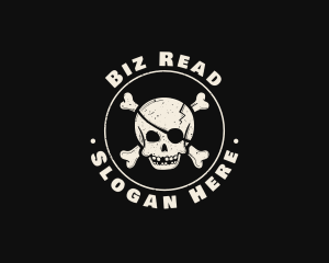 Pirate Skull Jolly Roger logo design