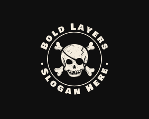 Pirate Skull Jolly Roger logo design