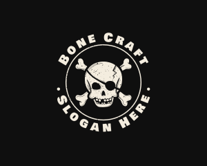 Pirate Skull Jolly Roger logo design