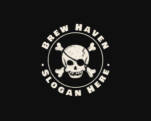 Pirate Skull Jolly Roger logo design