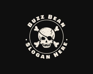 Pirate Skull Jolly Roger logo design