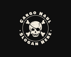 Pirate Skull Jolly Roger logo design