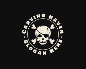 Pirate Skull Jolly Roger logo design