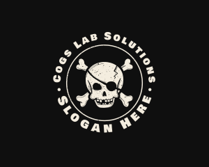 Pirate Skull Jolly Roger logo design