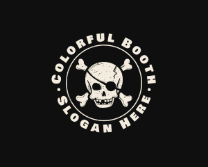 Pirate Skull Jolly Roger logo design