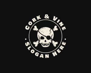 Pirate Skull Jolly Roger logo design