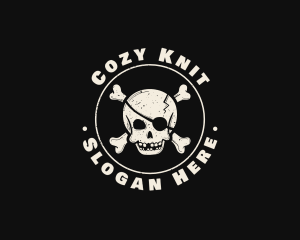 Pirate Skull Jolly Roger logo design