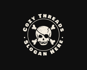 Pirate Skull Jolly Roger logo design