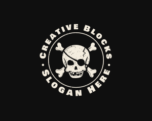 Pirate Skull Jolly Roger logo design