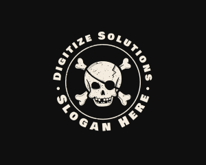 Pirate Skull Jolly Roger logo design