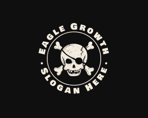 Pirate Skull Jolly Roger logo design