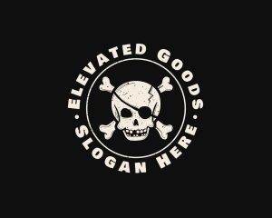 Pirate Skull Jolly Roger logo design