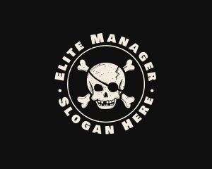 Pirate Skull Jolly Roger logo design