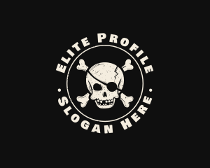 Pirate Skull Jolly Roger logo design