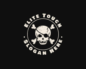 Pirate Skull Jolly Roger logo design