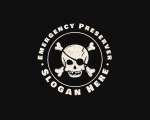 Pirate Skull Jolly Roger logo design