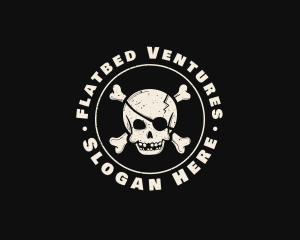 Pirate Skull Jolly Roger logo design