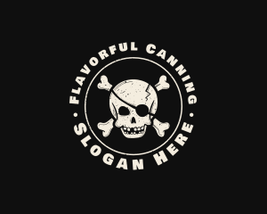 Pirate Skull Jolly Roger logo design