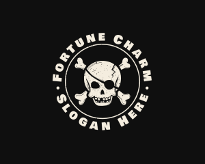 Pirate Skull Jolly Roger logo design