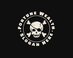 Pirate Skull Jolly Roger logo design