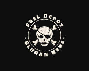 Pirate Skull Jolly Roger logo design