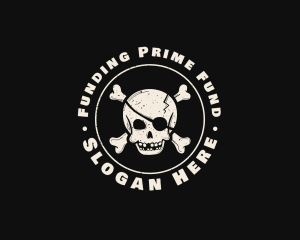 Pirate Skull Jolly Roger logo design