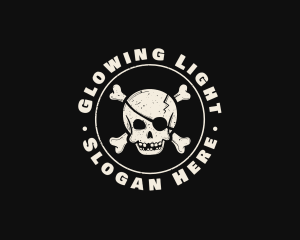 Pirate Skull Jolly Roger logo design