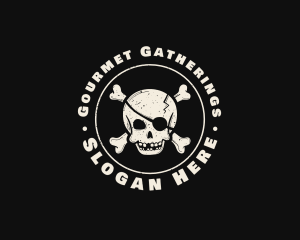 Pirate Skull Jolly Roger logo design