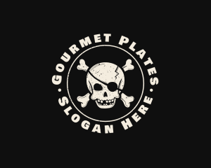 Pirate Skull Jolly Roger logo design