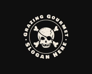 Pirate Skull Jolly Roger logo design