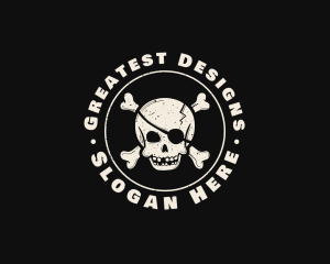 Pirate Skull Jolly Roger logo design