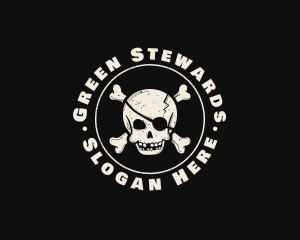 Pirate Skull Jolly Roger logo design