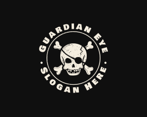 Pirate Skull Jolly Roger logo design