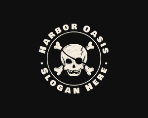 Pirate Skull Jolly Roger logo design