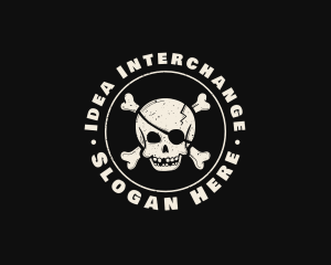 Pirate Skull Jolly Roger logo design