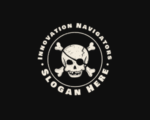 Pirate Skull Jolly Roger logo design