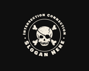 Pirate Skull Jolly Roger logo design