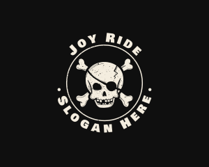 Pirate Skull Jolly Roger logo design