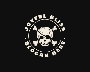 Pirate Skull Jolly Roger logo design