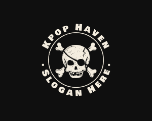 Pirate Skull Jolly Roger logo design