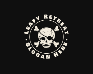 Pirate Skull Jolly Roger logo design