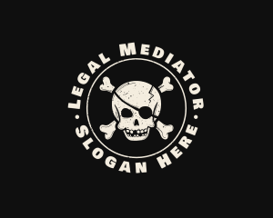 Pirate Skull Jolly Roger logo design