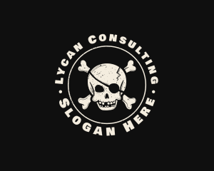 Pirate Skull Jolly Roger logo design