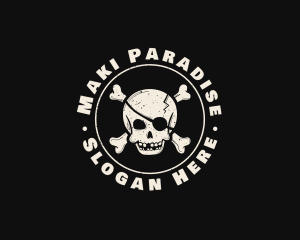 Pirate Skull Jolly Roger logo design