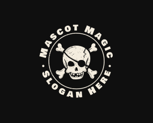 Pirate Skull Jolly Roger logo design