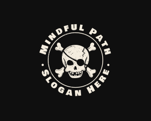 Pirate Skull Jolly Roger logo design