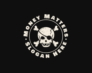 Pirate Skull Jolly Roger logo design