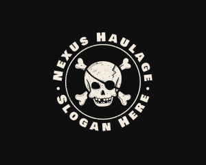 Pirate Skull Jolly Roger logo design