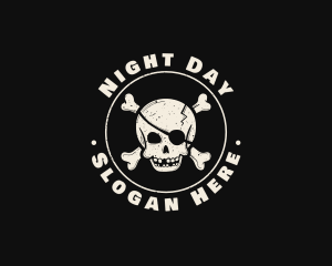 Pirate Skull Jolly Roger logo design