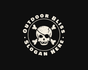 Pirate Skull Jolly Roger logo design